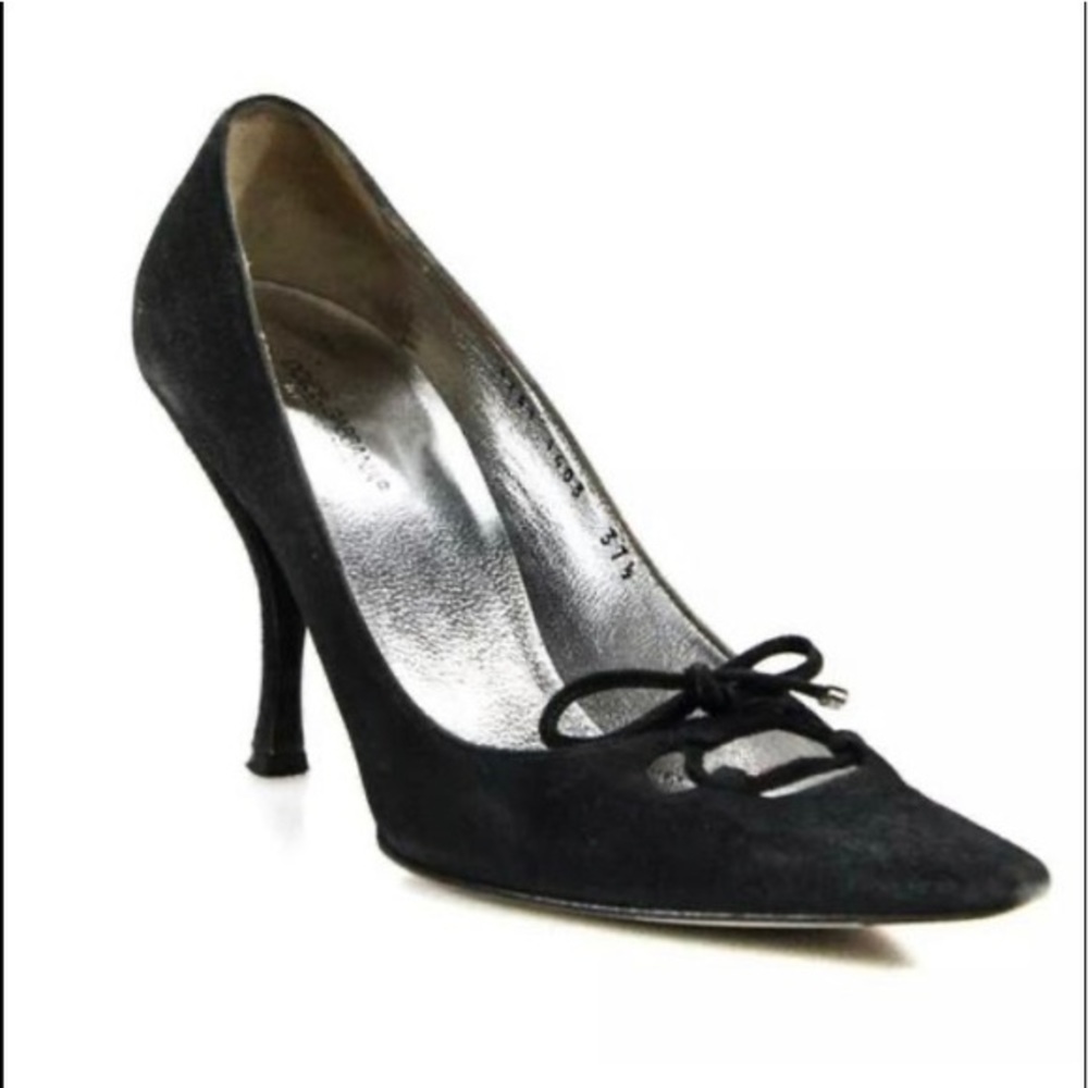 Dolce & Gabbana Gray Suede Leather Point Toe Heels